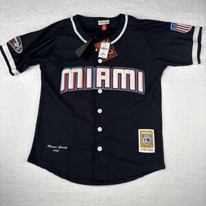 Miami Giants #51 Jersey Mens Small Black Headgear Classics Negro League Baseball